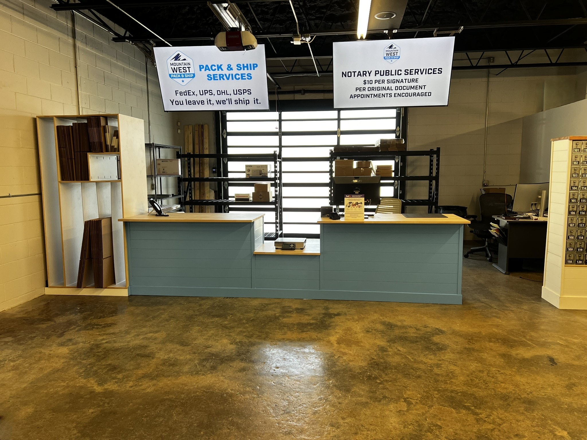 Shipping scale at Mountain West Pack & Ship